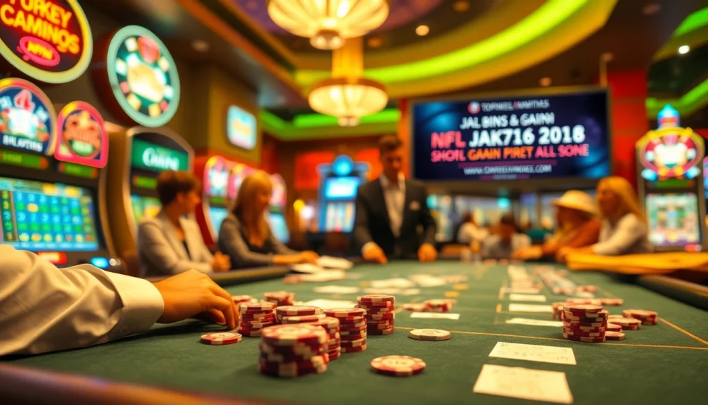 Explore thrilling moments at the casino table with topnfljerseyswholesale.com showcasing poker chips and cards during an intense game.
